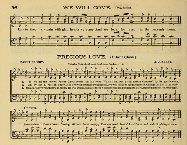 White Robes for the Sunday School: a choice new collection of songs, quartets, and choruses for Sunday-Schools, devotional meetings, and the home circle page 36