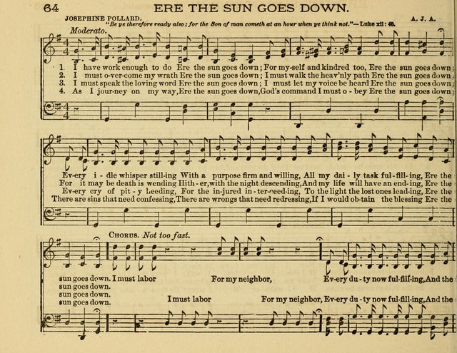 White Robes for the Sunday School: a choice new collection of songs, quartets, and choruses for Sunday-Schools, devotional meetings, and the home circle page 64