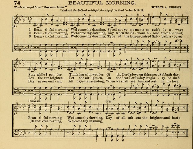 White Robes for the Sunday School: a choice new collection of songs, quartets, and choruses for Sunday-Schools, devotional meetings, and the home circle page 74