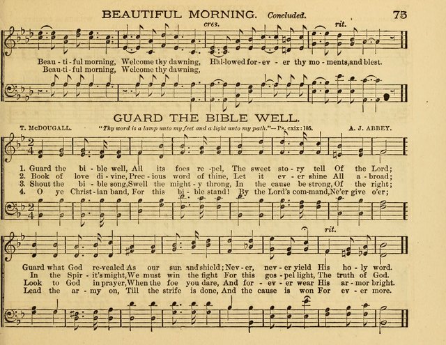 White Robes for the Sunday School: a choice new collection of songs, quartets, and choruses for Sunday-Schools, devotional meetings, and the home circle page 75