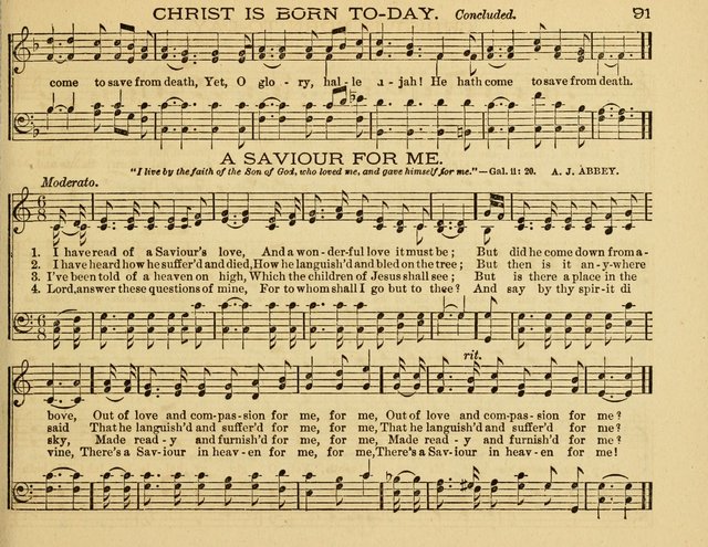 White Robes for the Sunday School: a choice new collection of songs, quartets, and choruses for Sunday-Schools, devotional meetings, and the home circle page 91