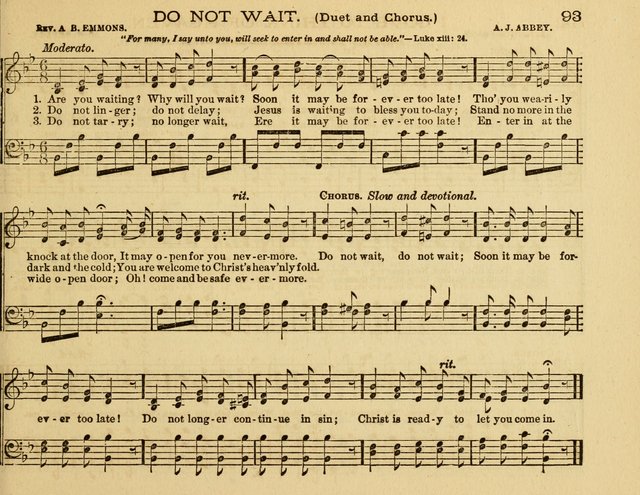 White Robes for the Sunday School: a choice new collection of songs, quartets, and choruses for Sunday-Schools, devotional meetings, and the home circle page 93