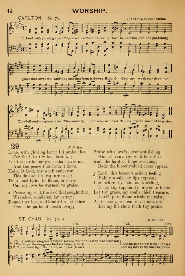 Worship in Song: a selection of hymns and tunes for the Service of the Sanctuary  page 14