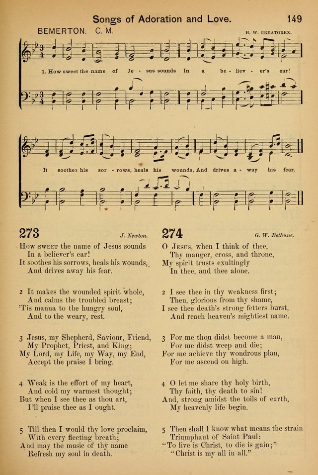 Worship in Song: a selection of hymns and tunes for the Service of the Sanctuary  page 149