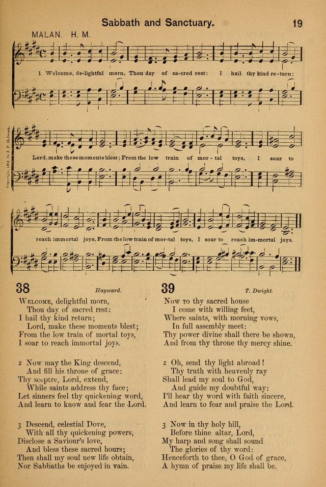 Worship in Song: a selection of hymns and tunes for the Service of the Sanctuary  page 19