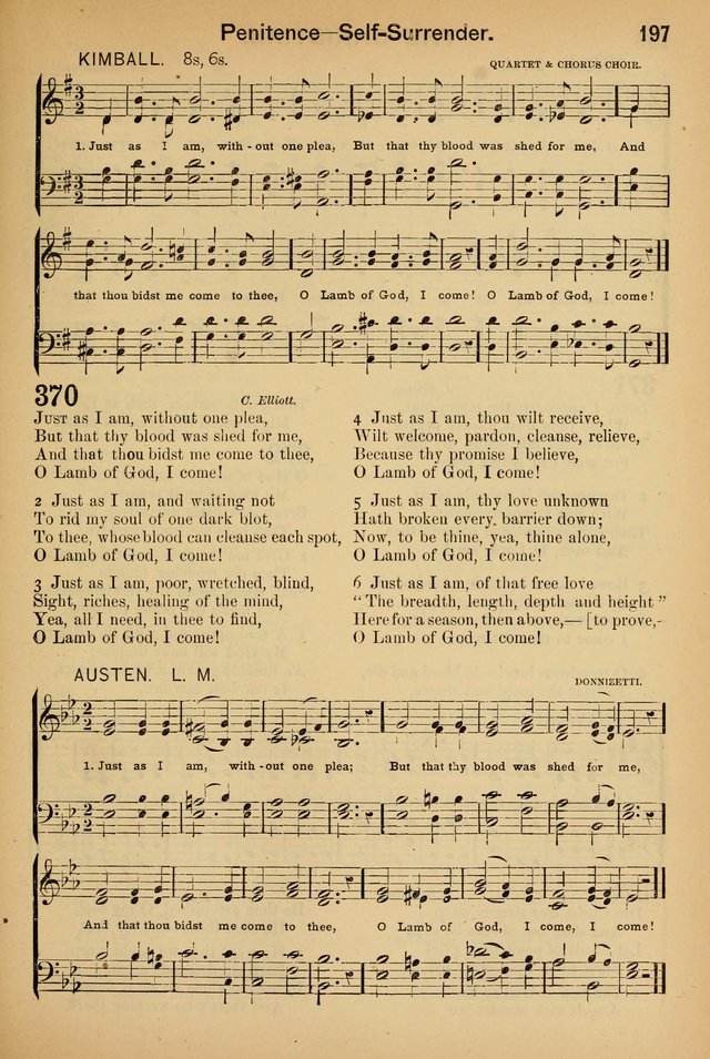 Worship in Song: a selection of hymns and tunes for the Service of the Sanctuary  page 197