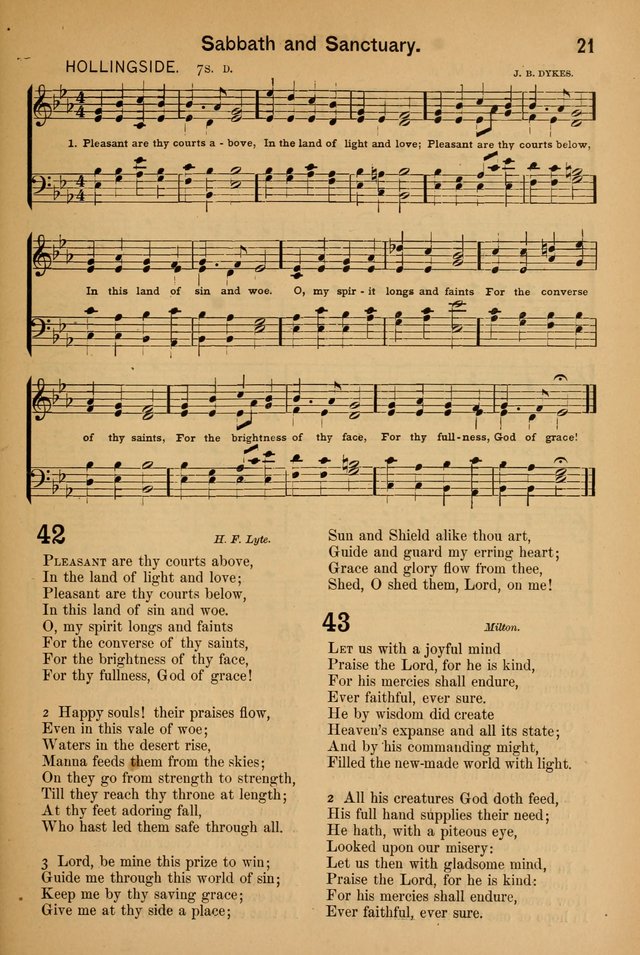 Worship in Song: a selection of hymns and tunes for the Service of the Sanctuary  page 21