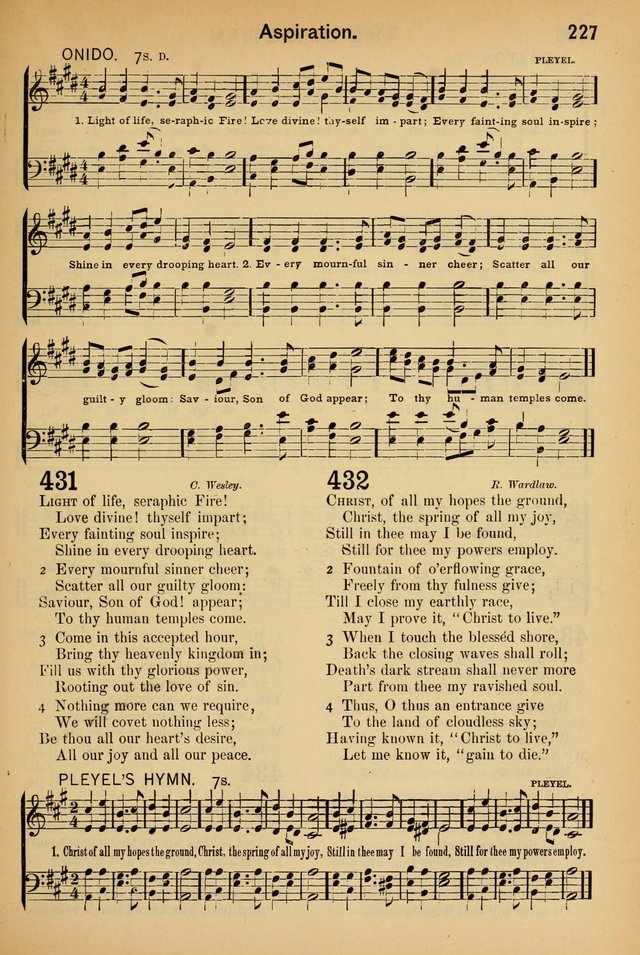 Worship in Song: a selection of hymns and tunes for the Service of the Sanctuary  page 227