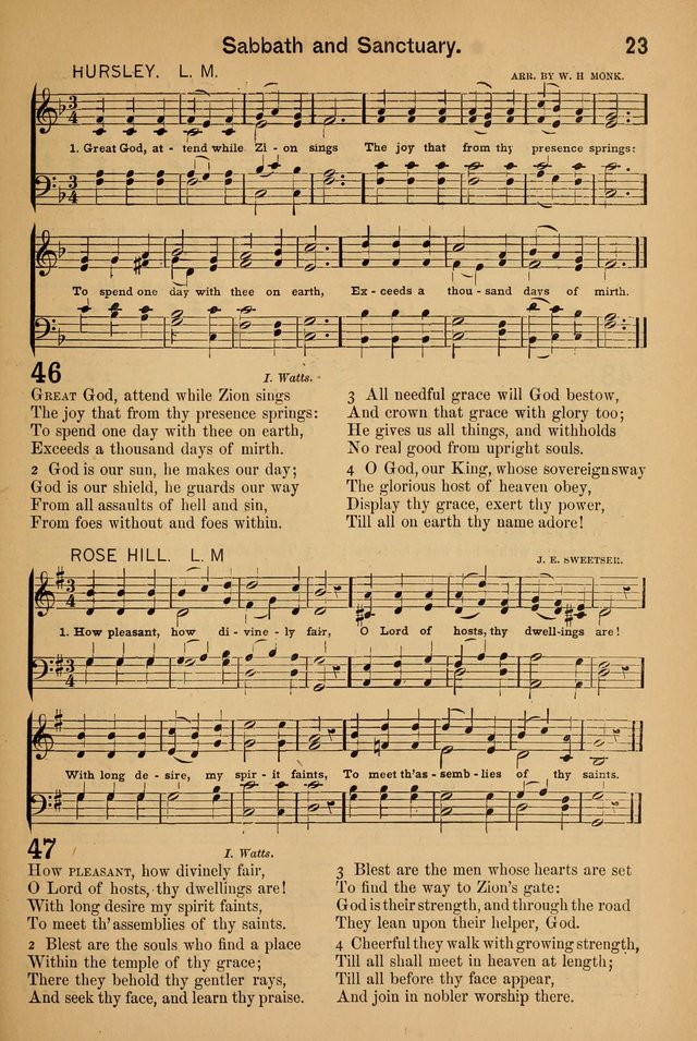 Worship in Song: a selection of hymns and tunes for the Service of the Sanctuary  page 23