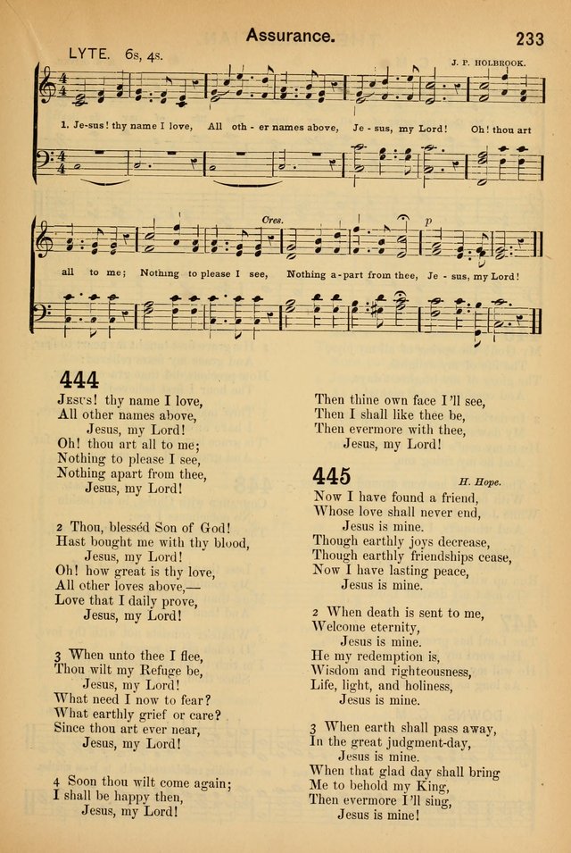 Worship in Song: a selection of hymns and tunes for the Service of the Sanctuary  page 233