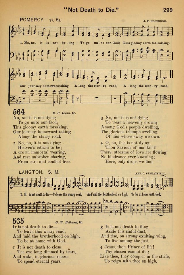 Worship in Song: a selection of hymns and tunes for the Service of the Sanctuary  page 299