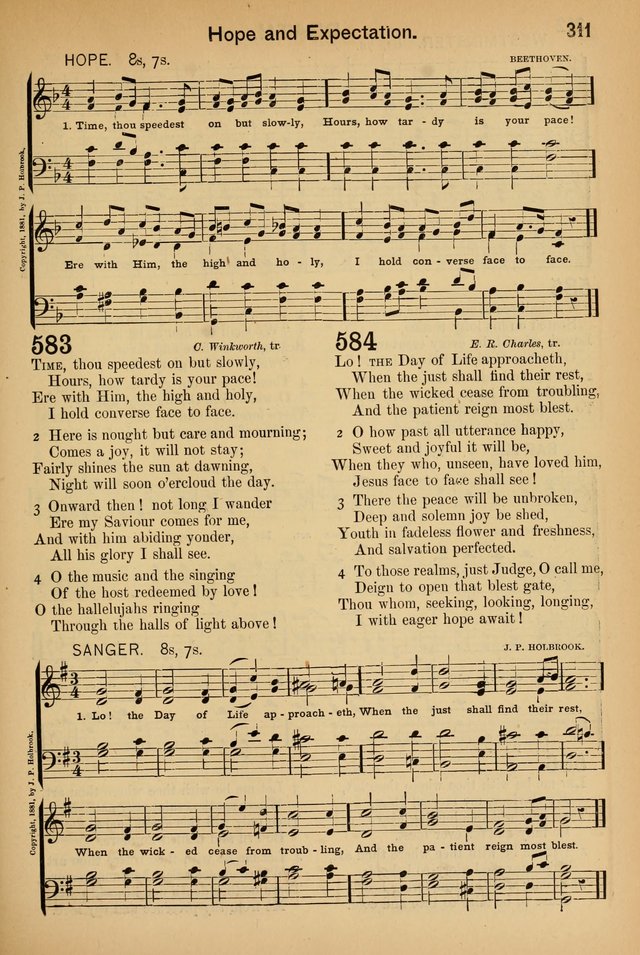 Worship in Song: a selection of hymns and tunes for the Service of the Sanctuary  page 311