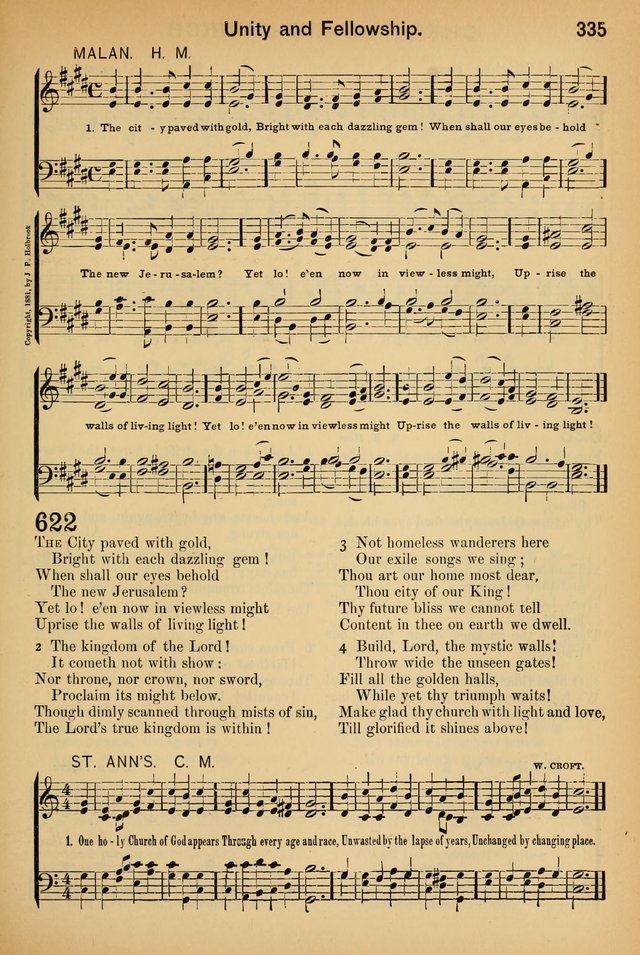 Worship in Song: a selection of hymns and tunes for the Service of the Sanctuary  page 335