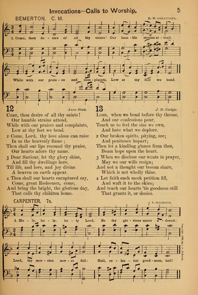 Worship in Song: a selection of hymns and tunes for the Service of the Sanctuary  page 5