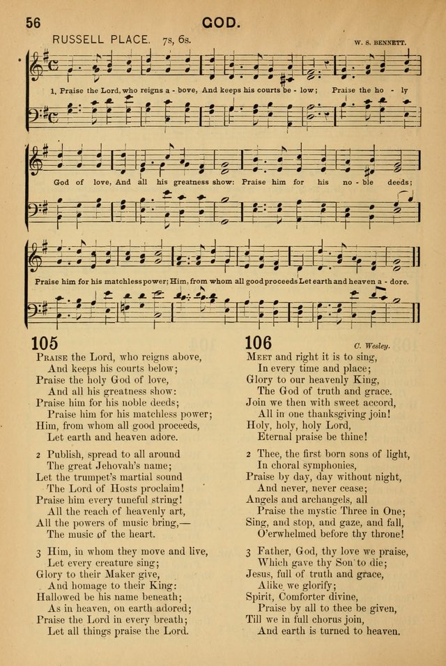 Worship in Song: a selection of hymns and tunes for the Service of the Sanctuary  page 56