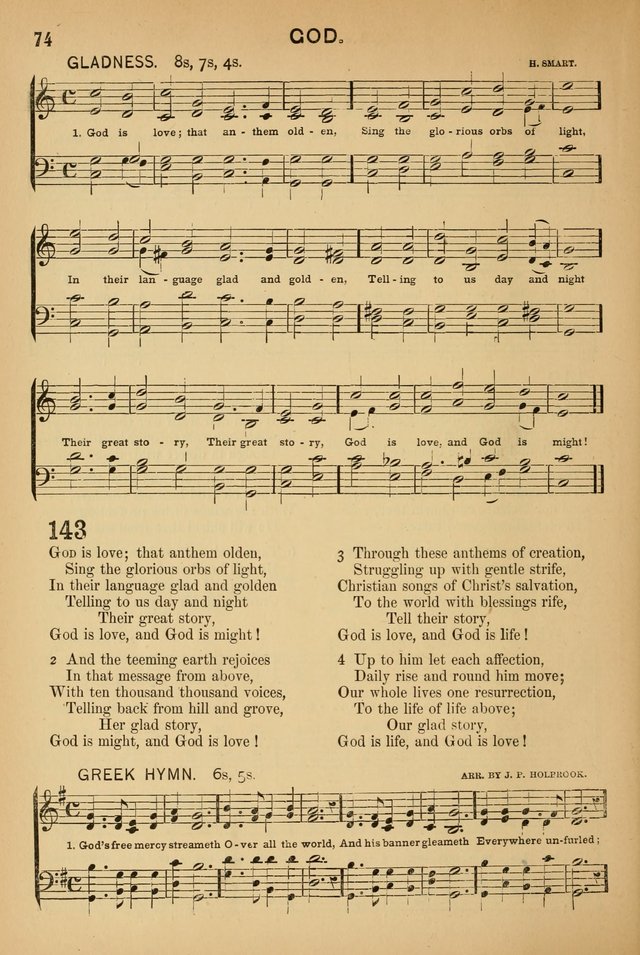 Worship in Song: a selection of hymns and tunes for the Service of the Sanctuary  page 74