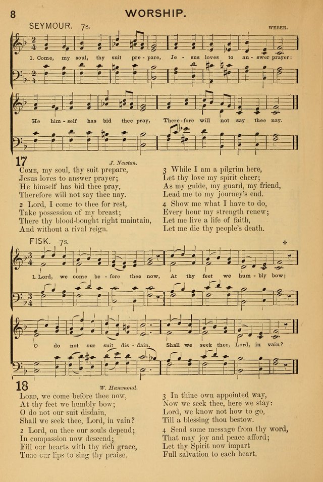 Worship in Song: a selection of hymns and tunes for the Service of the Sanctuary  page 8