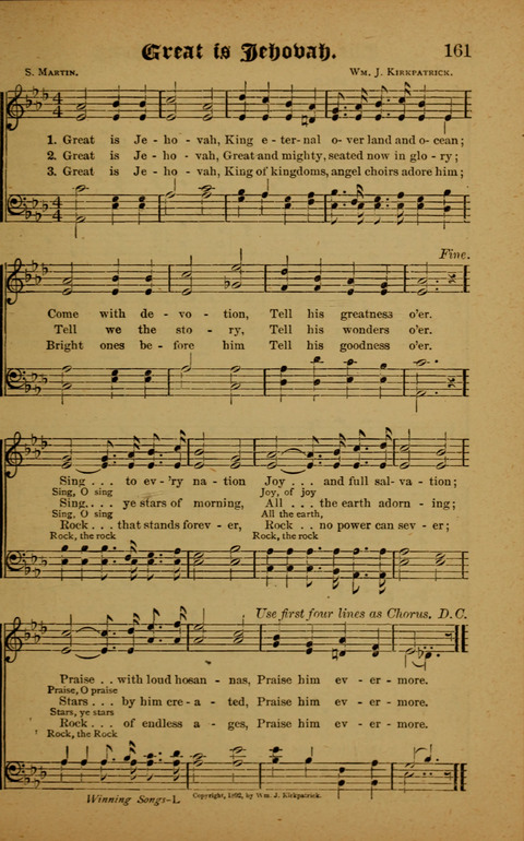 Winning Songs: for use in meetings for Christian worship or work page 161