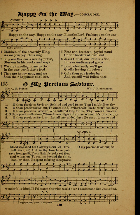 Winning Songs: for use in meetings for Christian worship or work page 189