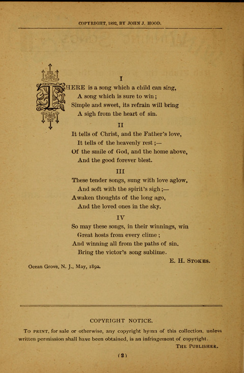 Winning Songs: for use in meetings for Christian worship or work page 2