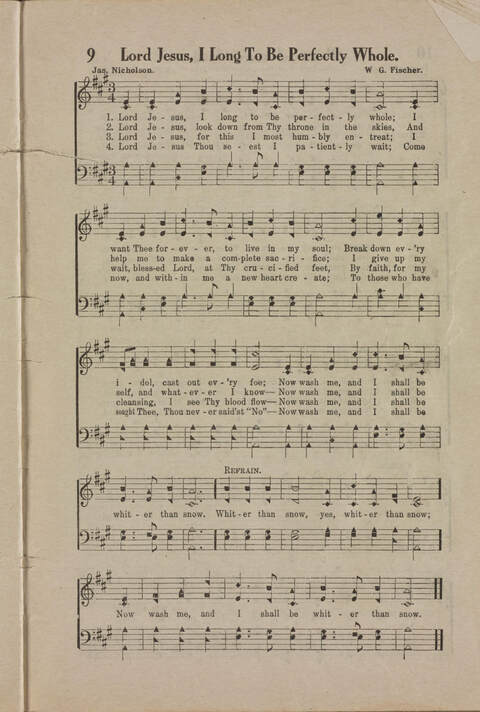 Wonderful Songs: A Collection of Familiar Hymns Designed for Evangelistic Work, For Use in Tents, Etc. page 9