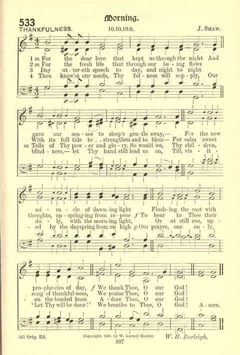 Worship Song: with accompanying tunes page 597