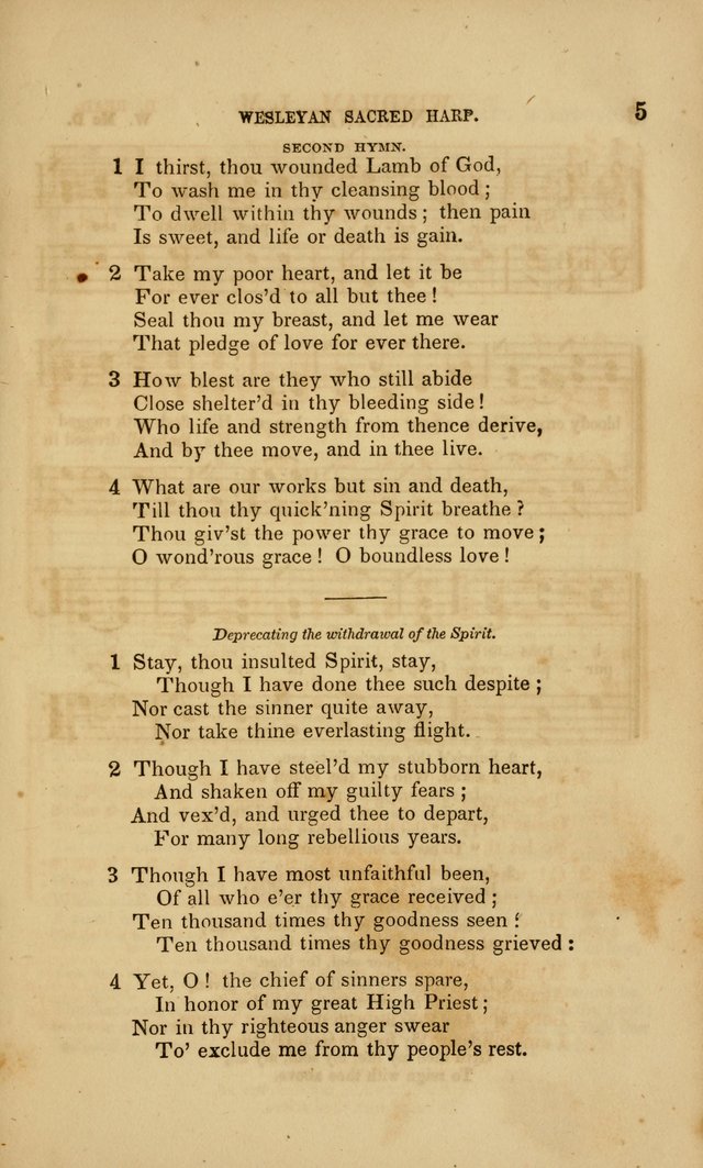 The Wesleyan Sacred Harp: a collection of choice tunes and hymns for prayer class, and camp meetings, choirs, and congregational singing page 10