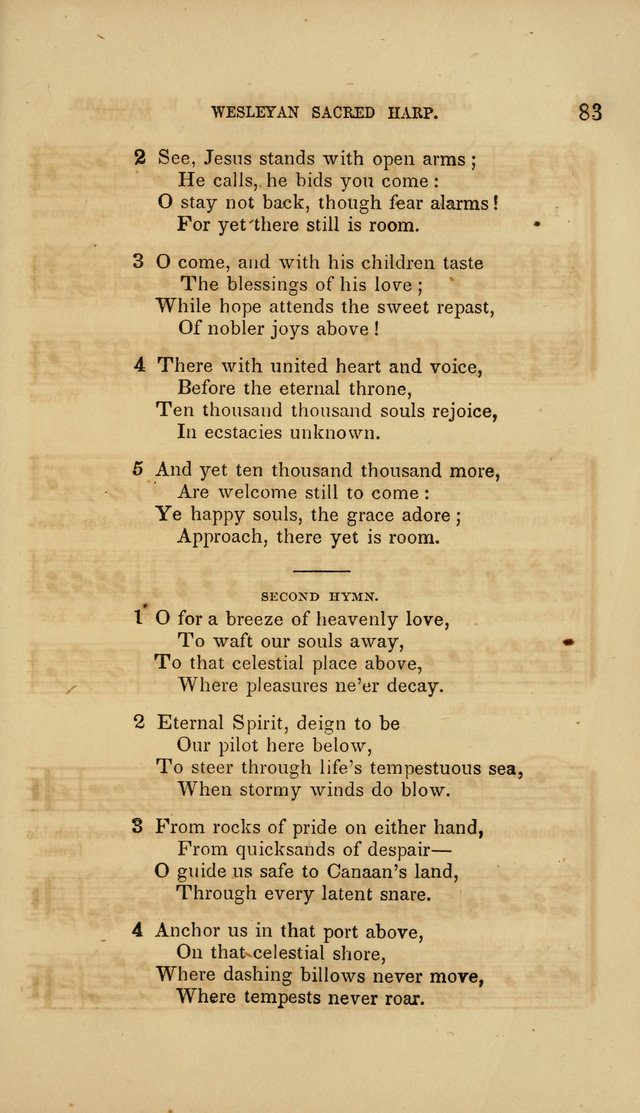 The Wesleyan Sacred Harp: a collection of choice tunes and hymns for prayer class, and camp meetings, choirs, and congregational singing page 88