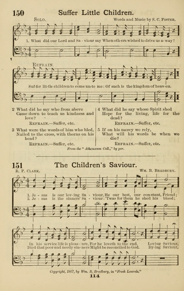 Westminster Sabbath School Hymnal, a collection of hymns and tunes for use in sabbath-schools and social meetings page 115