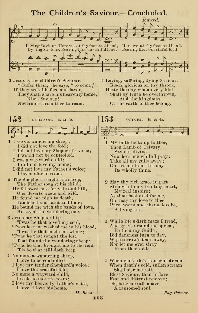 Westminster Sabbath School Hymnal, a collection of hymns and tunes for use in sabbath-schools and social meetings page 116