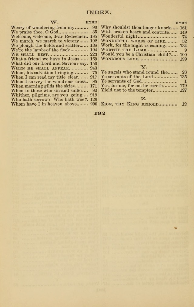 Westminster Sabbath School Hymnal, a collection of hymns and tunes for use in sabbath-schools and social meetings page 193