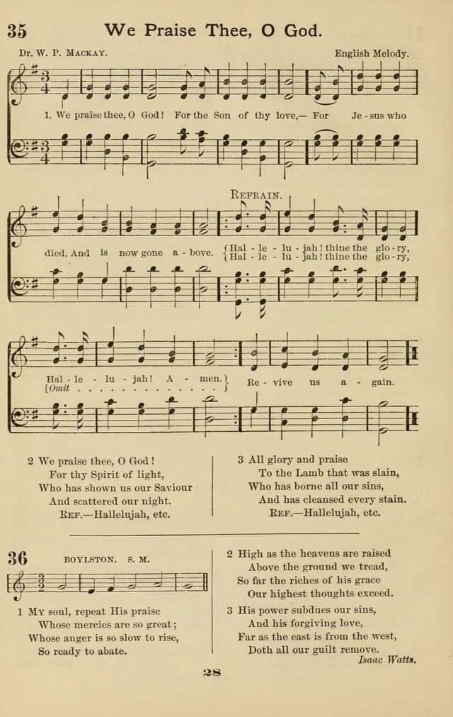 Westminster Sabbath School Hymnal, a collection of hymns and tunes for use in sabbath-schools and social meetings page 29