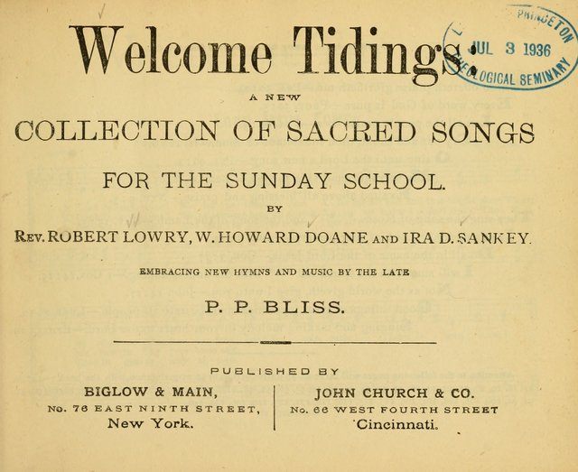 Welcome Tidings: a new collection of sacred songs for the Sunday School  page 6