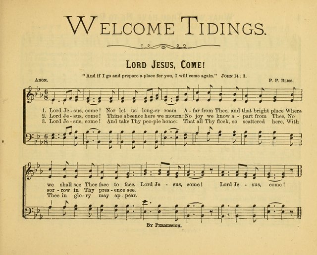 Welcome Tidings: a new collection of sacred songs for the Sunday School  page 8