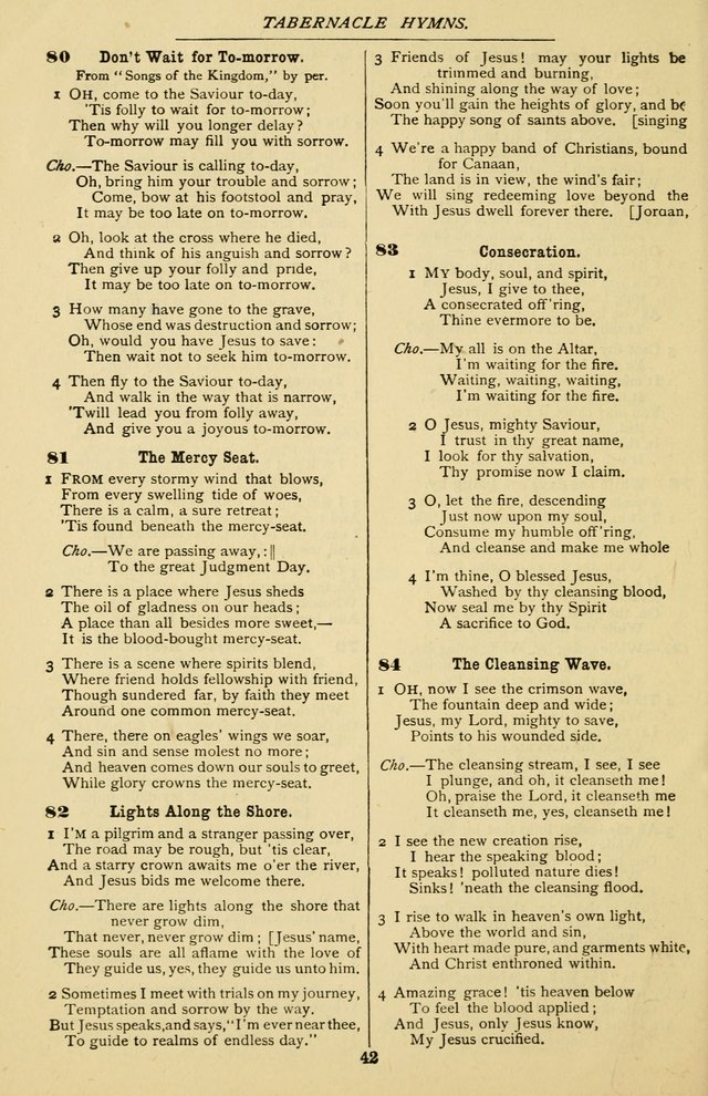 The Welcome Voice: a collection of gospel hymns and songs page 42