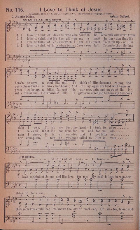 World Wide Revival Songs No. 2: for the Church, Sunday school and Evangelistic Campains page 116