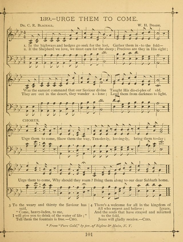 The Wreath of Gems: or strictly favorite songs and tunes for the Sunday School, and for general use in public and social worship page 101