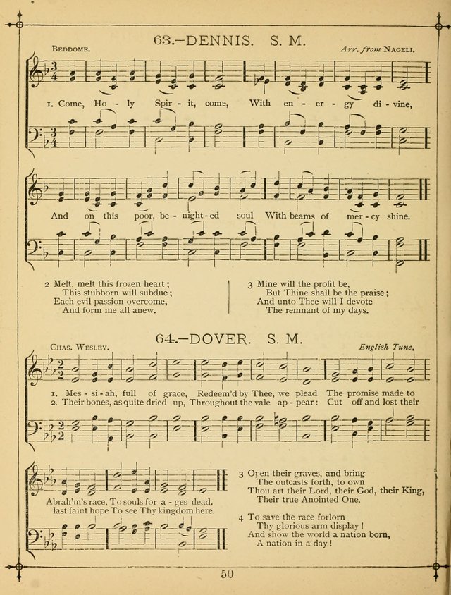 The Wreath of Gems: or strictly favorite songs and tunes for the Sunday School, and for general use in public and social worship page 50