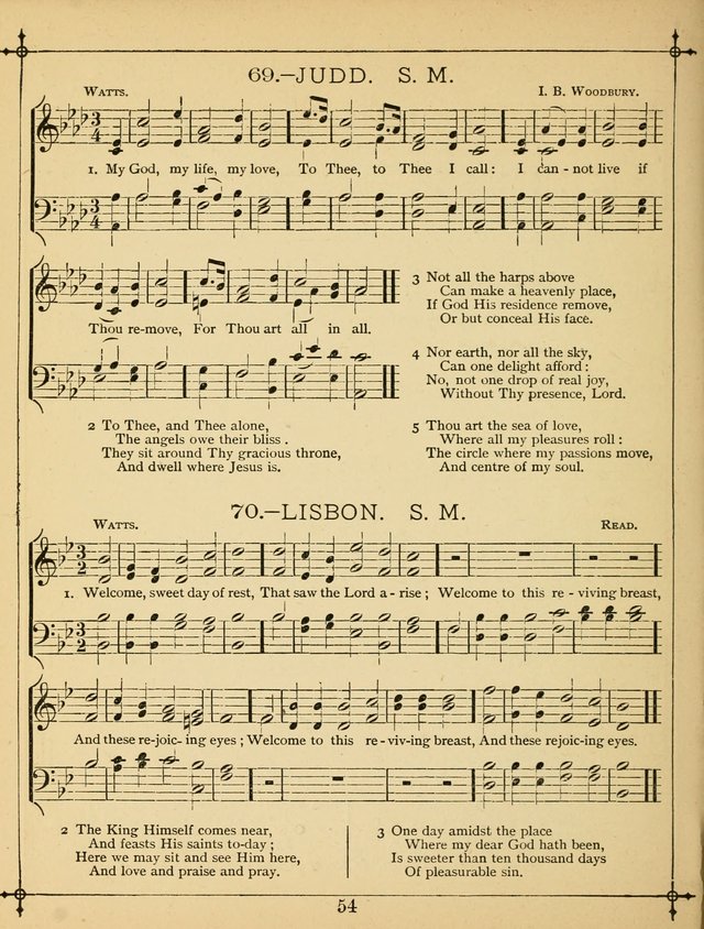 The Wreath of Gems: or strictly favorite songs and tunes for the Sunday School, and for general use in public and social worship page 54