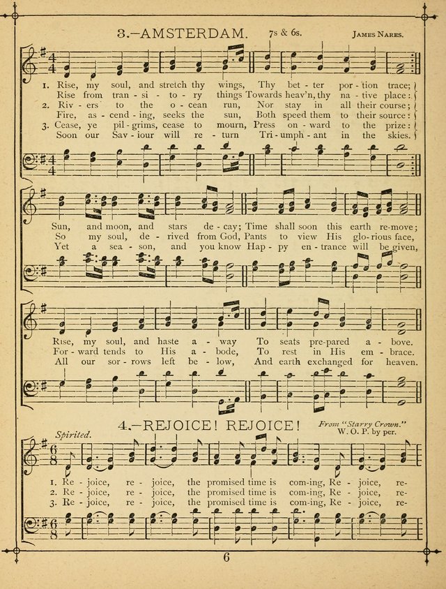 The Wreath of Gems: or strictly favorite songs and tunes for the Sunday School, and for general use in public and social worship page 6