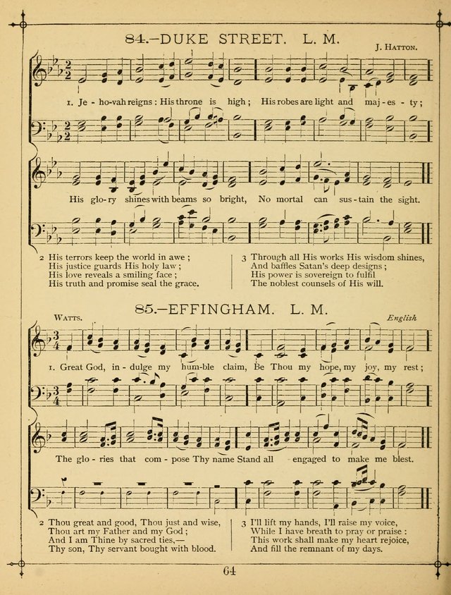 The Wreath of Gems: or strictly favorite songs and tunes for the Sunday School, and for general use in public and social worship page 64