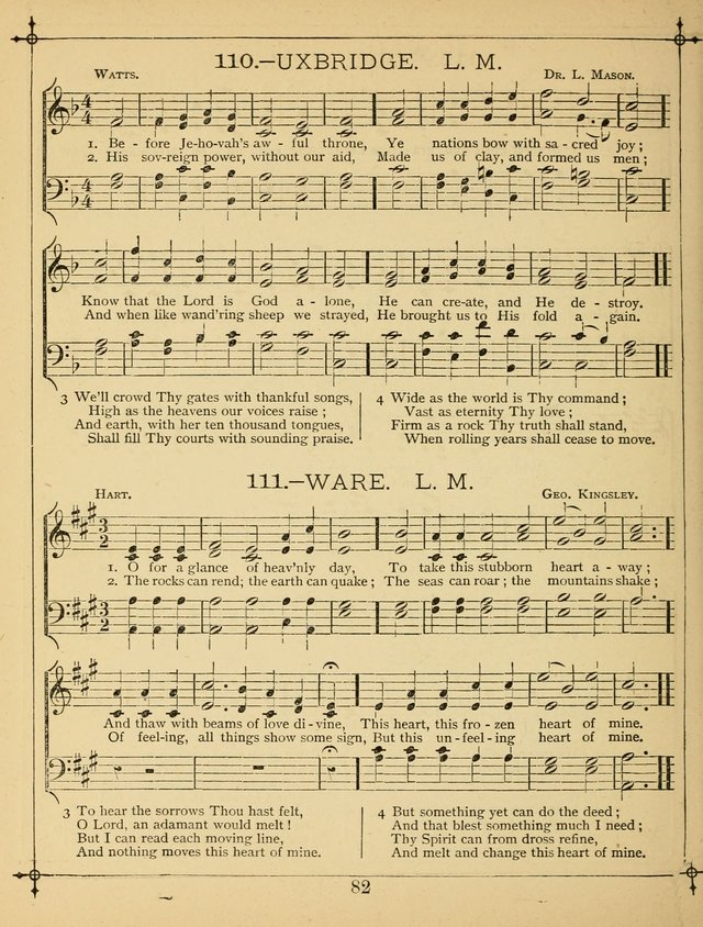 The Wreath of Gems: or strictly favorite songs and tunes for the Sunday School, and for general use in public and social worship page 82