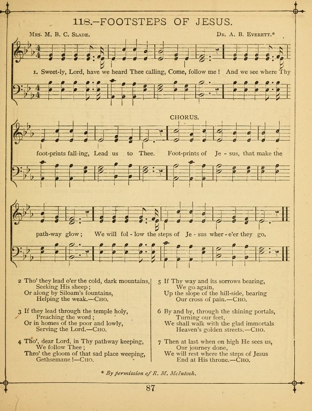 The Wreath of Gems: or strictly favorite songs and tunes for the Sunday School, and for general use in public and social worship page 87