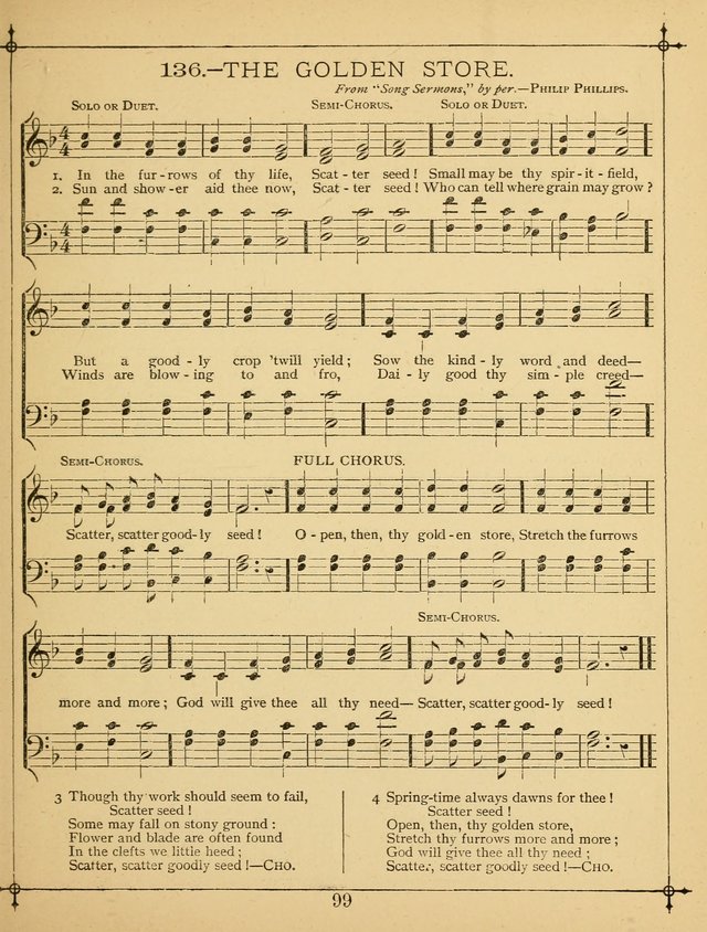 The Wreath of Gems: or strictly favorite songs and tunes for the Sunday School, and for general use in public and social worship page 99