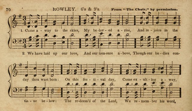 The Young Choir: adapted to the use of juvenile sing schools, Sabbath schools, primary classes, etc page 70