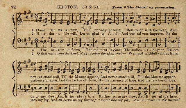 The Young Choir: adapted to the use of juvenile sing schools, Sabbath schools, primary classes, etc page 72