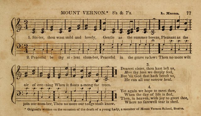 The Young Choir: adapted to the use of juvenile sing schools, Sabbath schools, primary classes, etc page 77