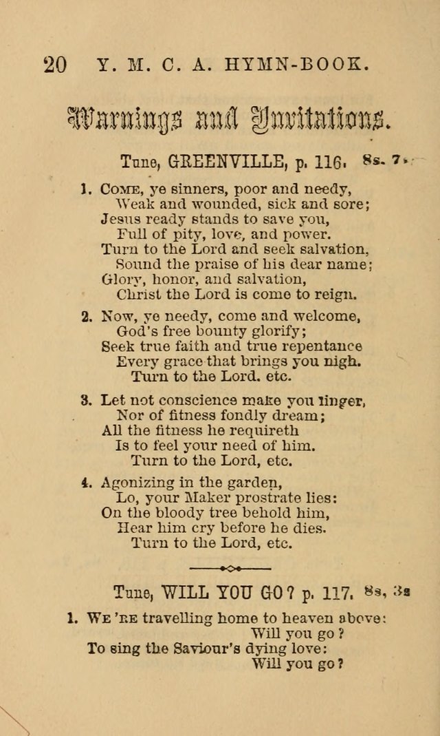 The Y. M. Christian Association Hymn-Book, with Tunes. page 20