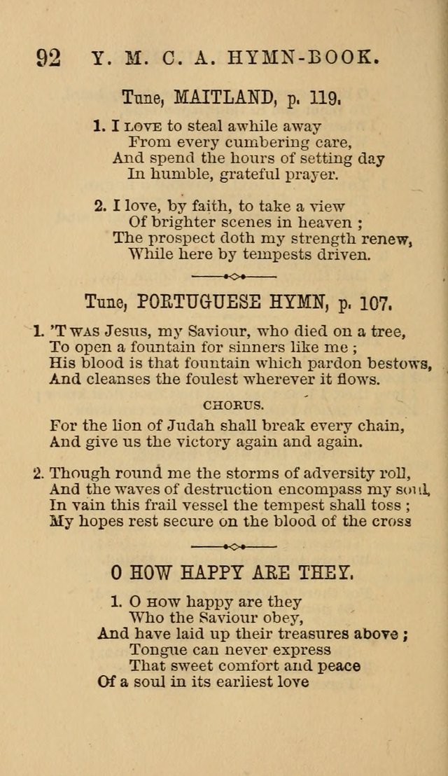 The Y. M. Christian Association Hymn-Book, with Tunes. page 92