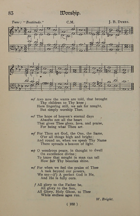 The Y.M.C.A. Hymnal: specially compiled for the use of men page 102